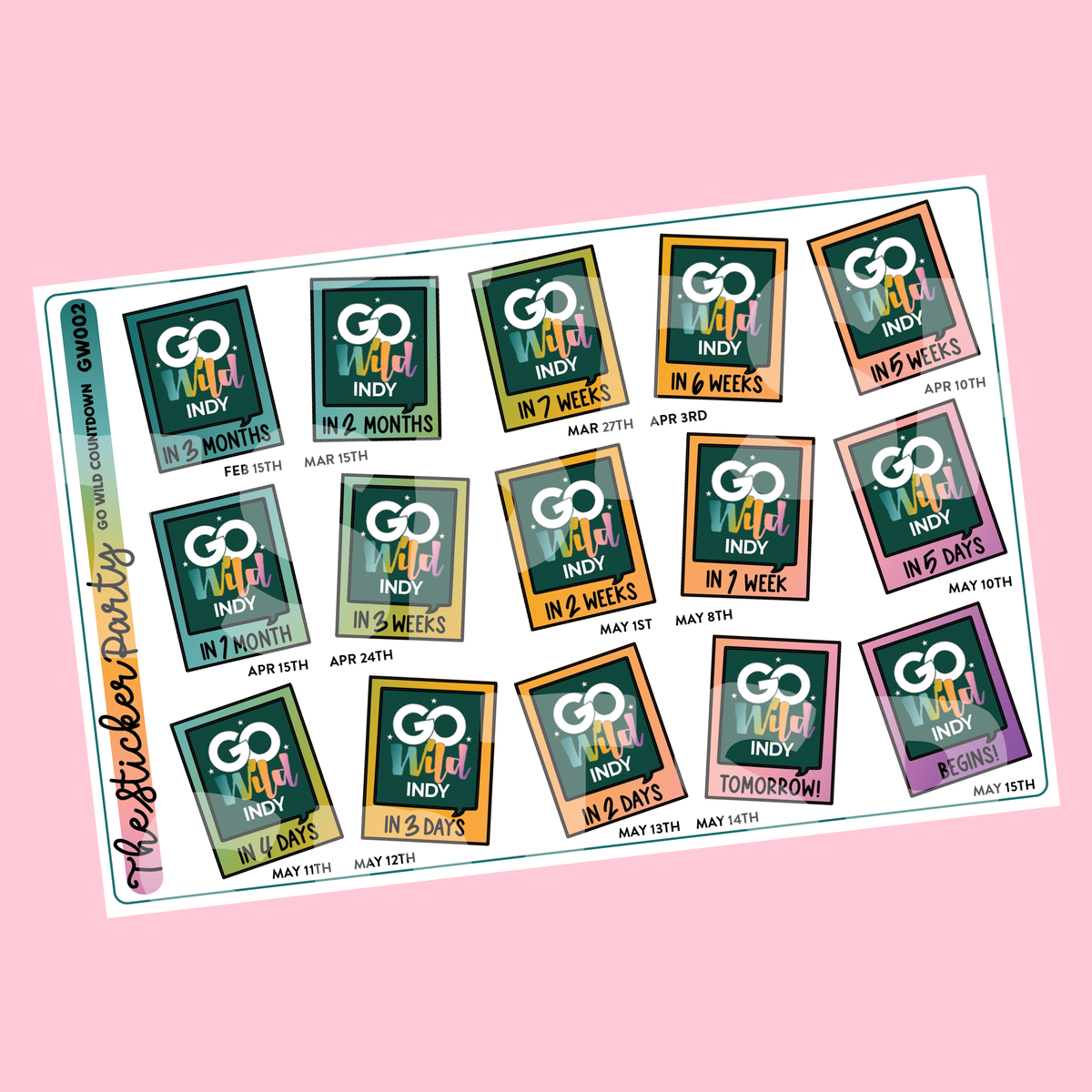 GO Wild 2025 COUNTDOWN Sticker Sheet – The Sticker Party