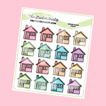 Rainbow House Icons Planner Stickers