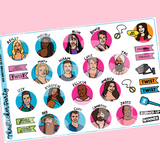 BBUS Season 25 Cast Doodles TV Show Planner Stickers #BB25