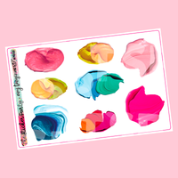 Amy Tangerine Summer Collab Paint Splotches Planner Stickers