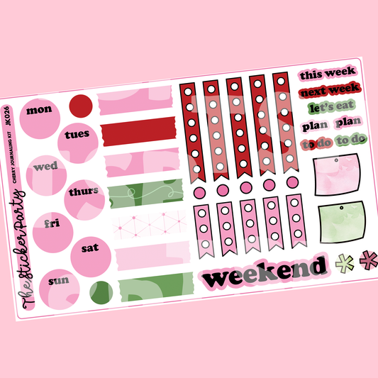 Cherry Journaling Sticker Kit