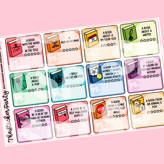2024 Pop Sugar Reading Challenge Planner Stickers