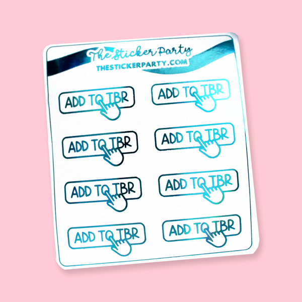 "Add to TBR" Turquoise Foiled Planner Stickers