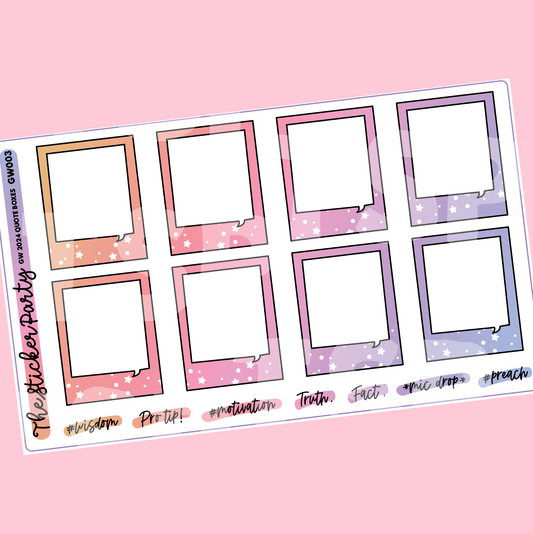GO Wild 2024 QUOTE BOXES Sticker Sheet | GO Wild 2024 Dallas GW 2024