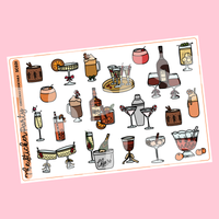 Christmas Cocktails Planner Stickers