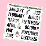 Reading Recap MONTHS Planner Stickers