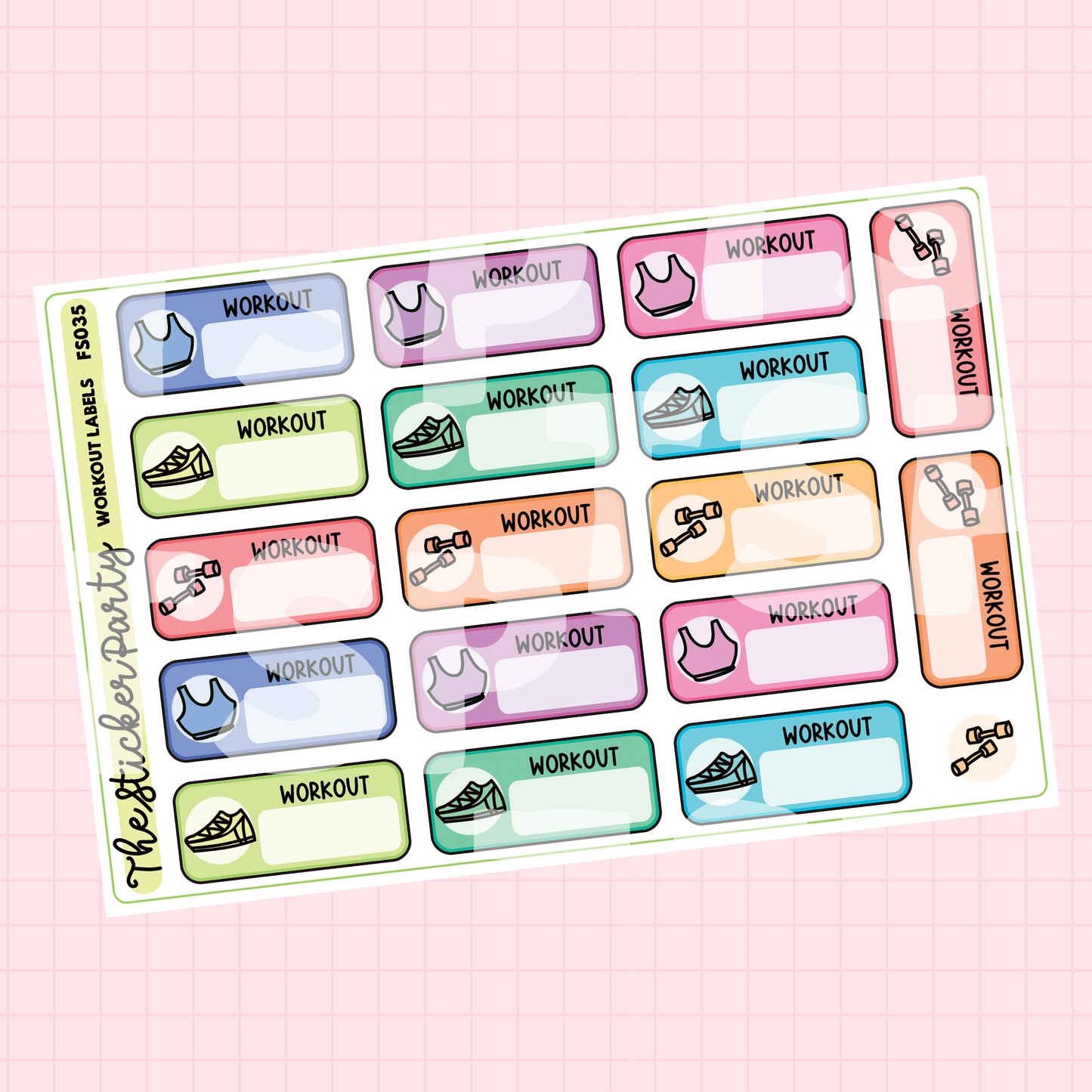 Workout Planner Stickers | Fitness Tracker Stickers for Exercise, Gym, Running & Weight Loss