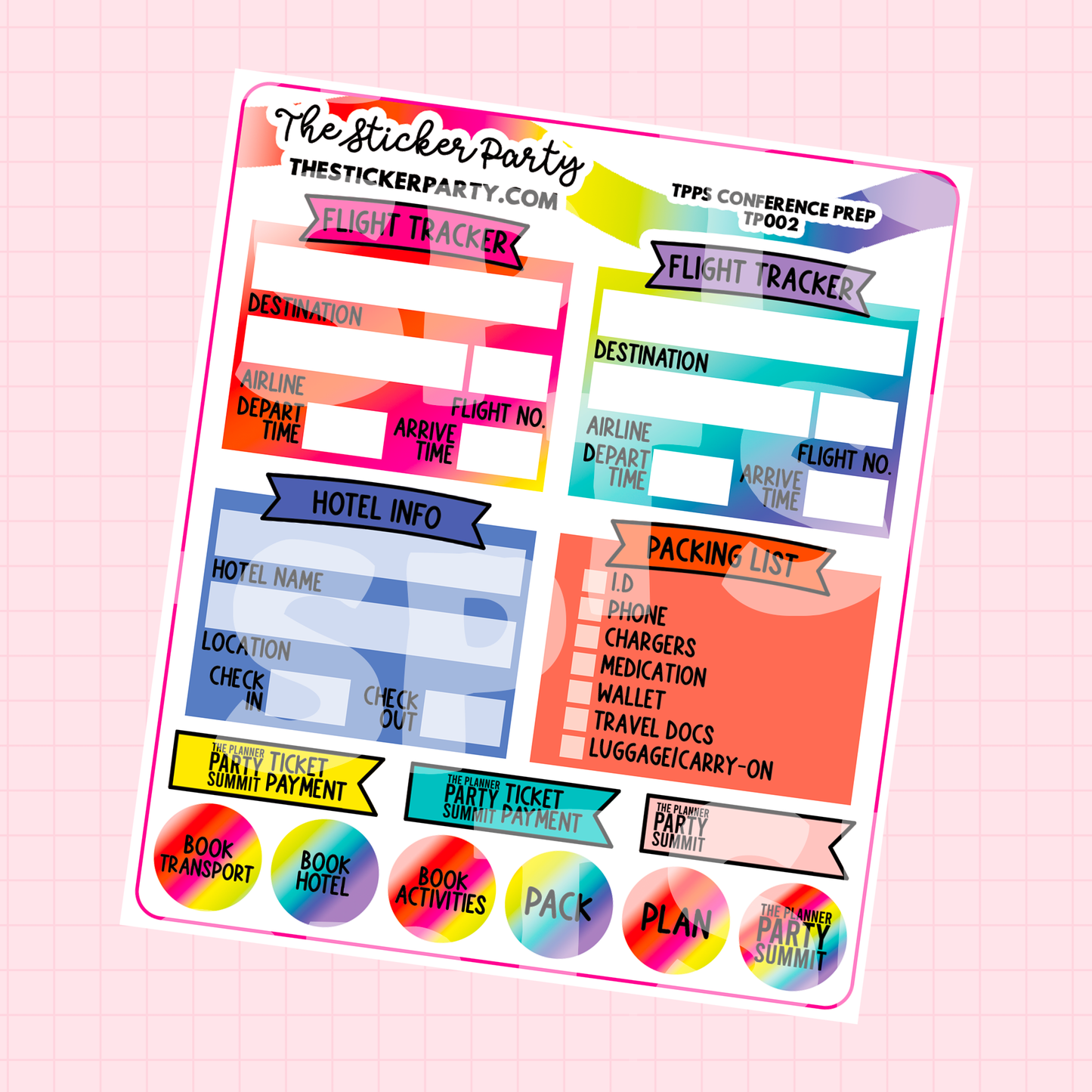 TPPS 2026 CONFERENCE PREP Sticker Sheet | The Planner Party Summit