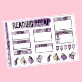 Purple Reading Recap Planner Stickers