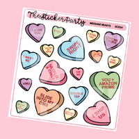 Message Hearts Planner Stickers Valentine's Day