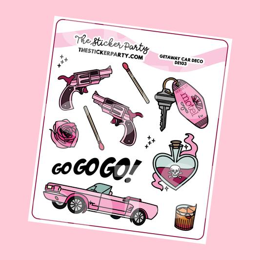 Getaway Car Deco Planner Stickers