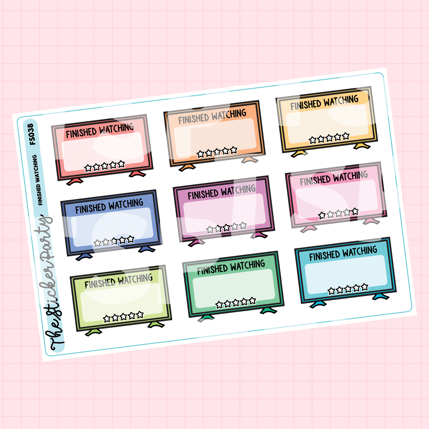 Finished Watching Planner Stickers | TV Show Tracker & Rating Stickers for Planners