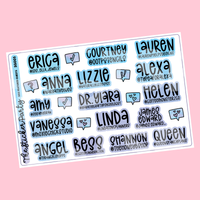 SGS 2023 Featured Guests Sticker Sheet | Sugarygalshop Conference 2023 Orlando