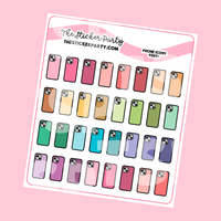 Rainbow Phone Icons Planner Stickers