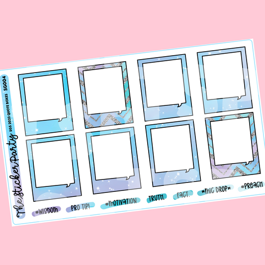SGS 2023 Quote Box Sticker Sheet | SugaryGalShop Conference 2023 Orlando