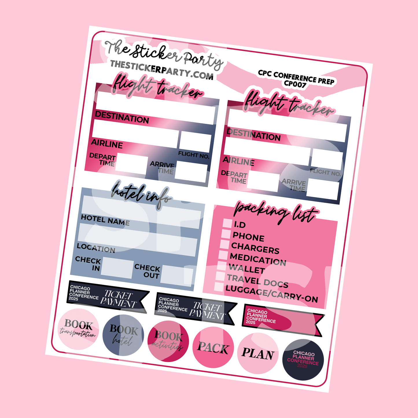 CPC 2025 CONFERENCE PREP Sticker Sheet | Chicago Planner Conference