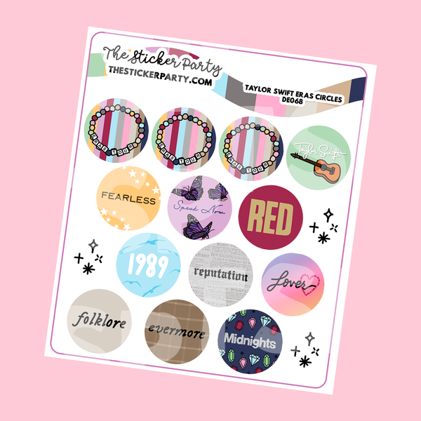 T*ylor's Eras Circles Planner Stickers