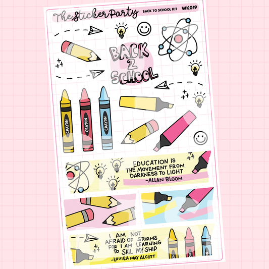 Back To School Weekly Sticker Kit