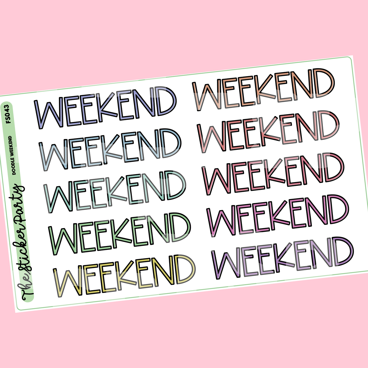 Doodle Weekend Planner Stickers