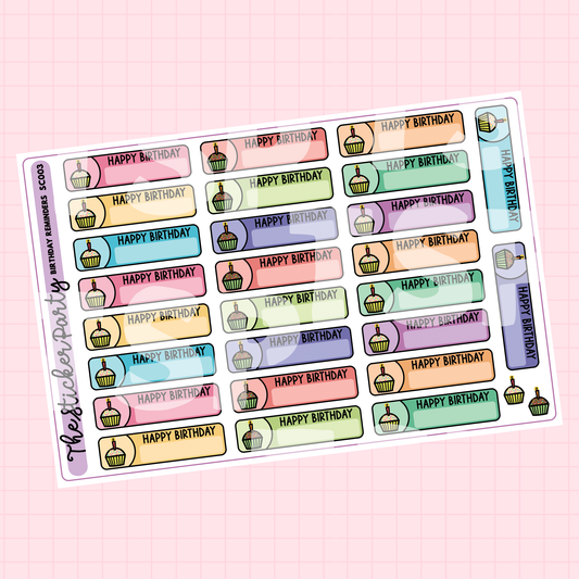 Birthday Reminder Planner Stickers