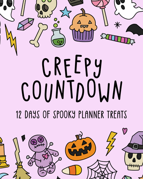 CREEPY COUNTDOWN: 12 Days of Spooky Planner Treats (Read description!)