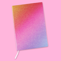 Sunset Glitter A5 Grid Notebook