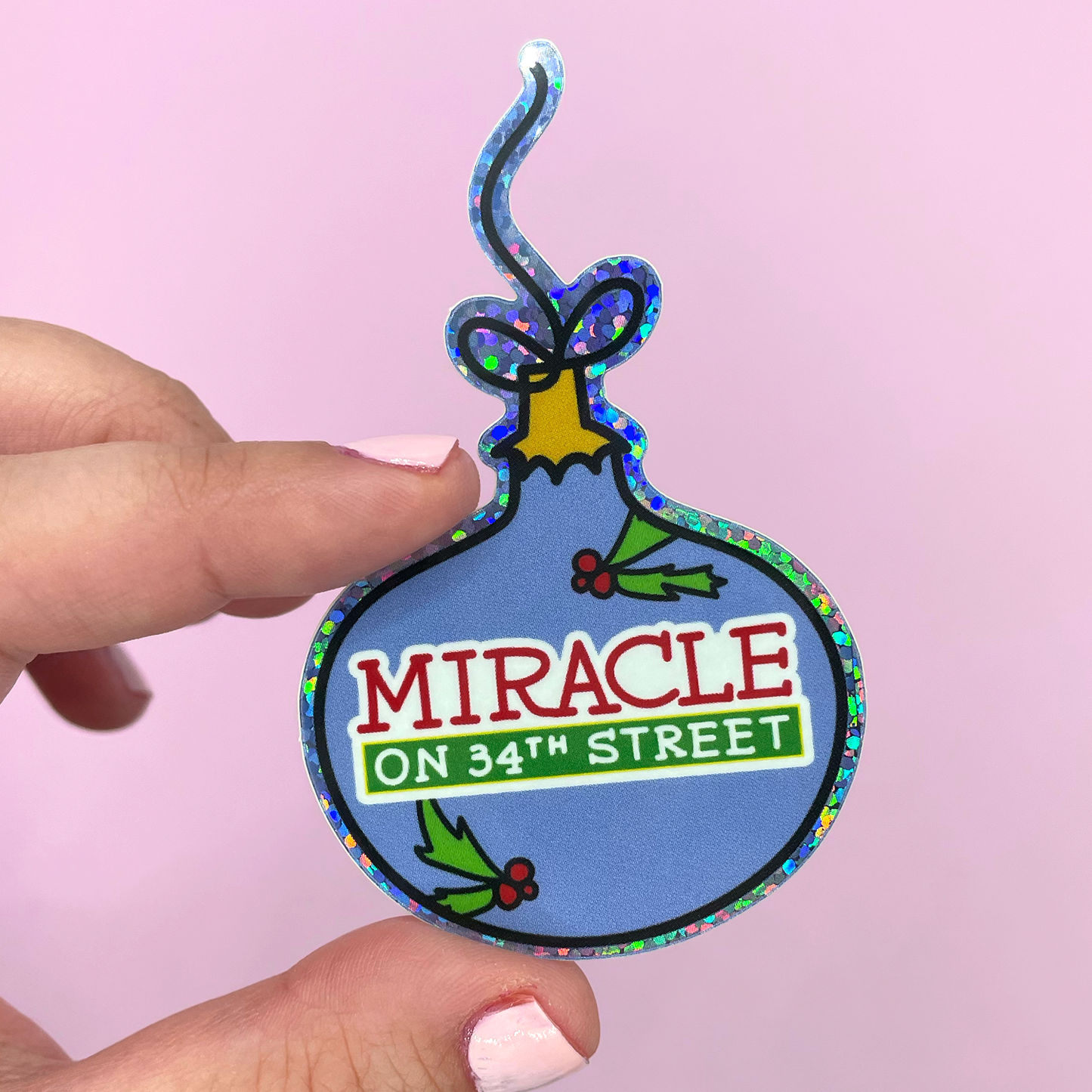 Miracle On 34th Street Movie Glitter Die Cut Sticker