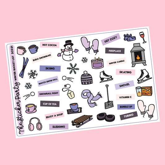 Winter Bucket List Planner Stickers