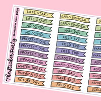 No School + Early Dismissal Printable Planner Stickers