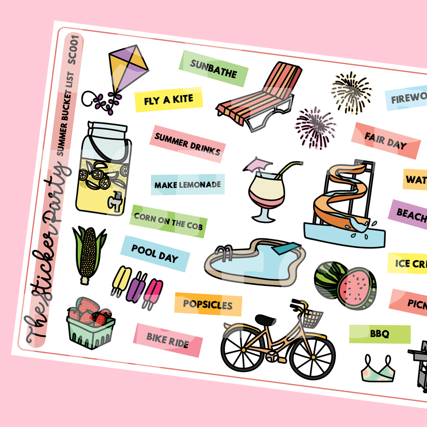 Summer Bucket List Planner Stickers