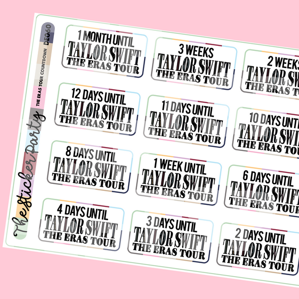 The Era Tour Countdown Planner Stickers