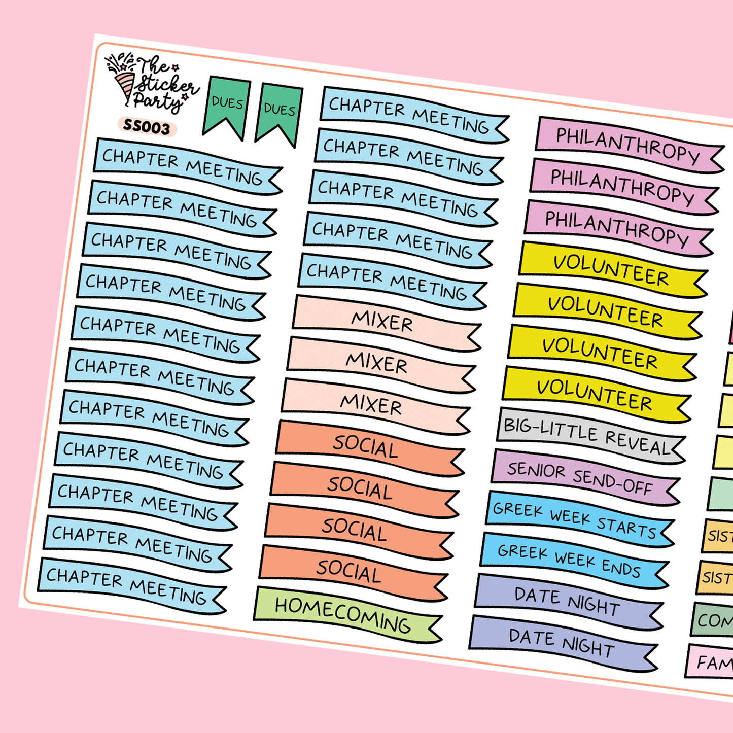 Sorority Planner Stickers