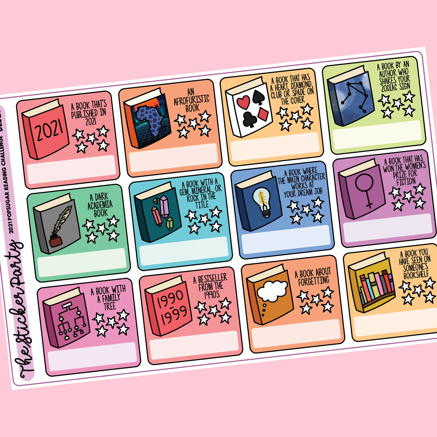 2021 Pop Sugar Reading Challenge Planner Stickers