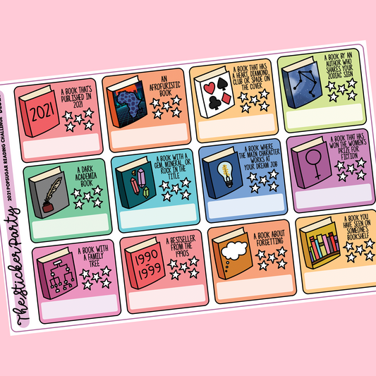 2021 Pop Sugar Reading Challenge Planner Stickers