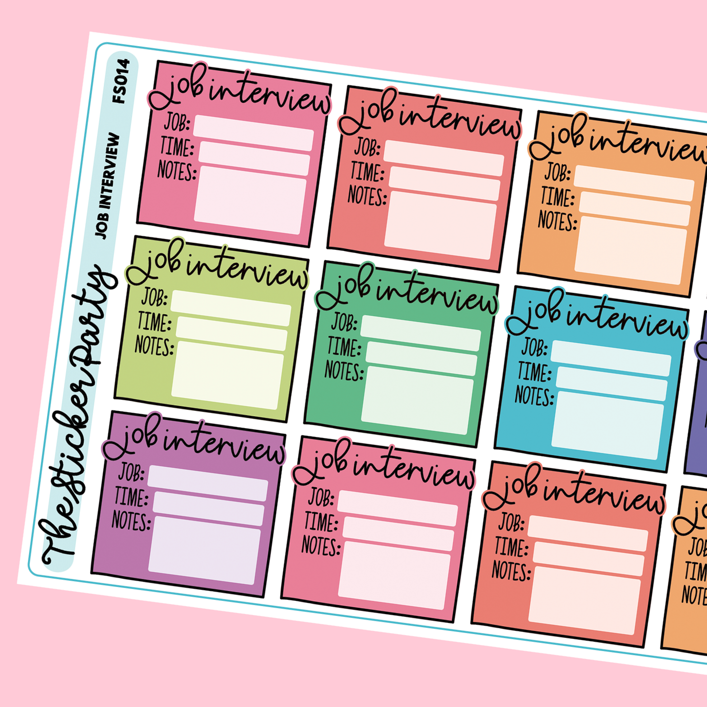 Job Interview Planner Stickers