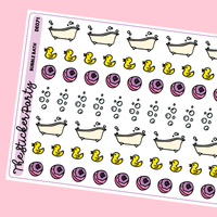 Bubble Bath Planner Stickers | Self-Care Stickers Pamper Evening