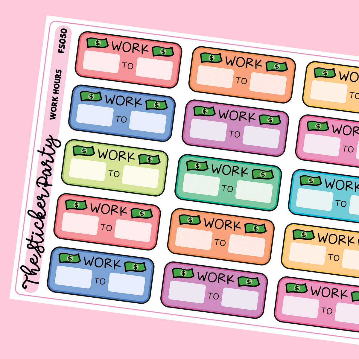 Work Hours/Shift Tracker Planner Stickers – The Sticker Party