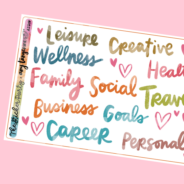 "Hello 2023" Amy Tangerine Collab New Year's Goals Prompts Planner Stickers