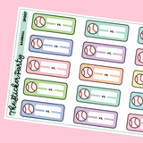 Baseball Planner Stickers