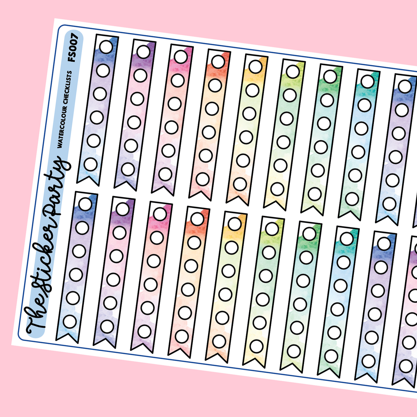 Watercolor Checklist Planner Stickers