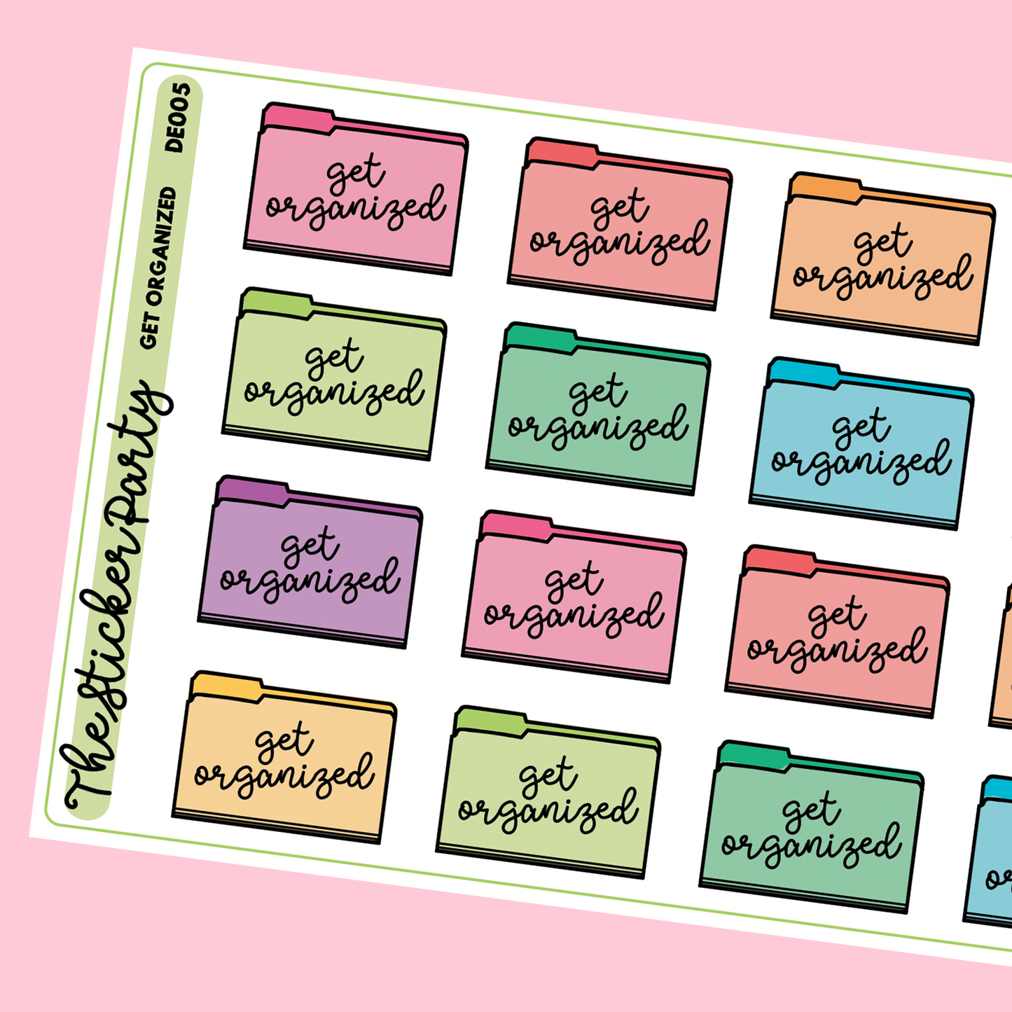 Get Organized Organization File Folders Planner Stickers