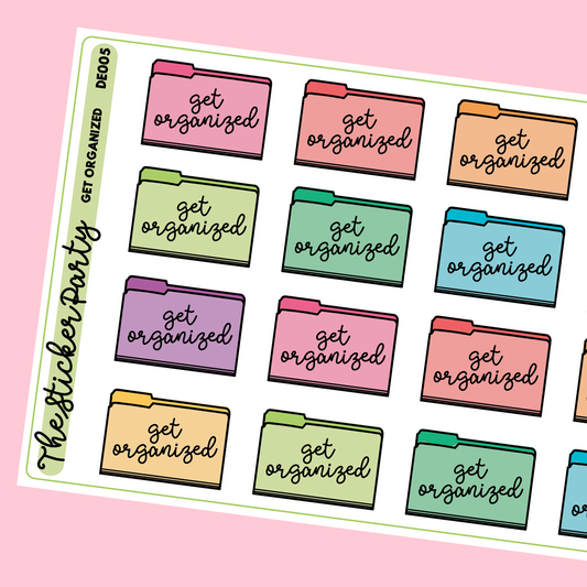 Get Organized Organization File Folders Planner Stickers