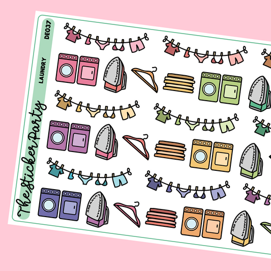 Laundry Planner Stickers | Chores Cleaning Stickers