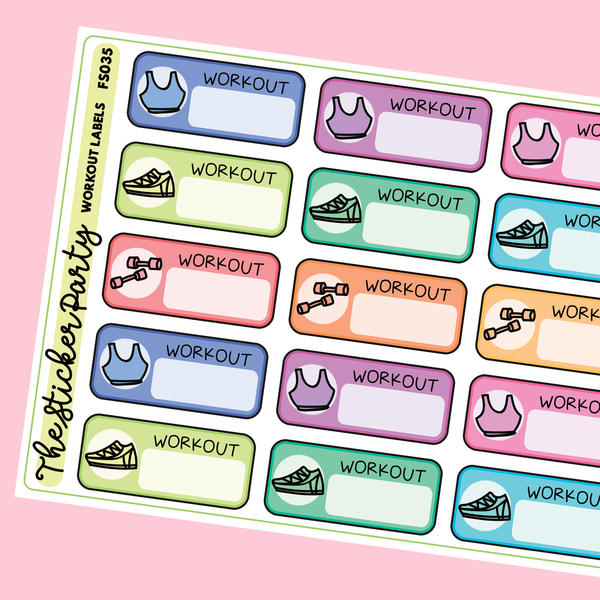 Work Out Plan Sticker Workout Labels Planner Stickers – The Sticker Party