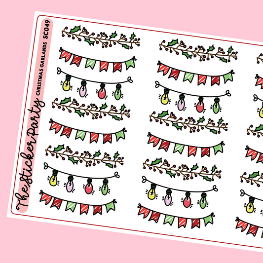 Christmas Garland Planner Stickers