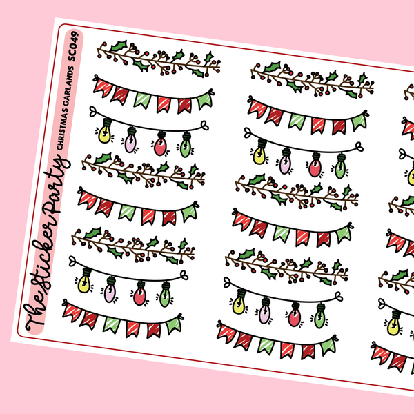 Christmas Garland Planner Stickers