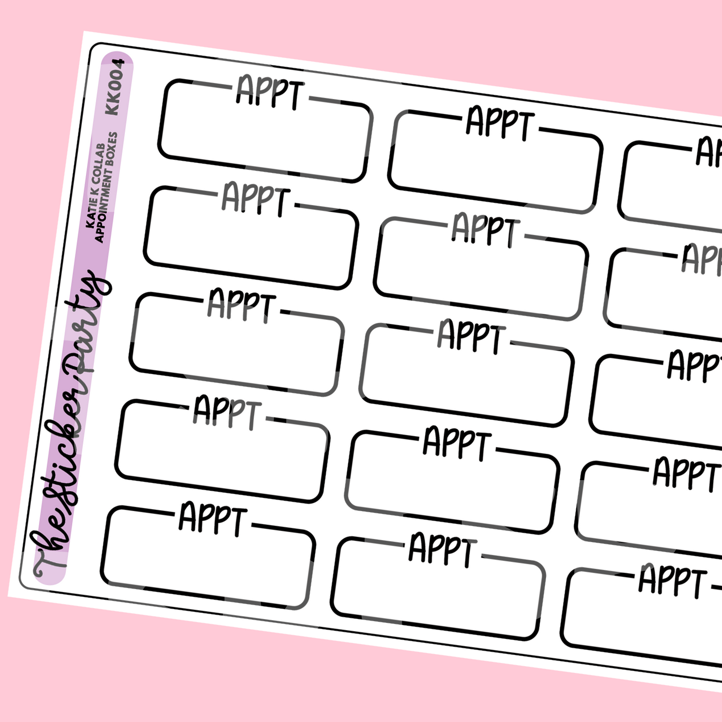 Katie K Plans Collab Appointment Box Planner Stickers