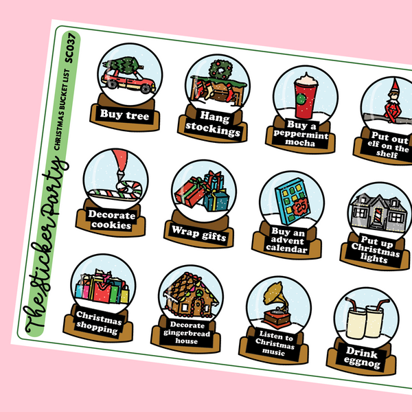 Christmas Bucket List Planner Stickers