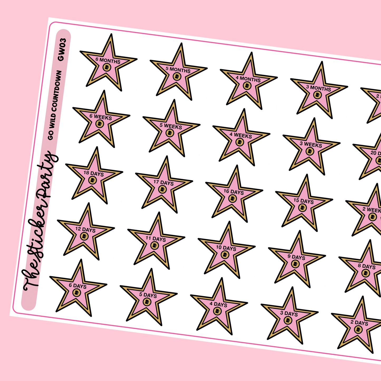 Go Wild 2022 Countdown Sticker Sheet | Go Wild 2022 Planaheim GW 2022