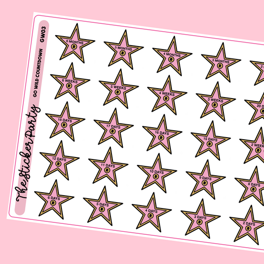Go Wild 2022 Countdown Sticker Sheet | Go Wild 2022 Planaheim GW 2022